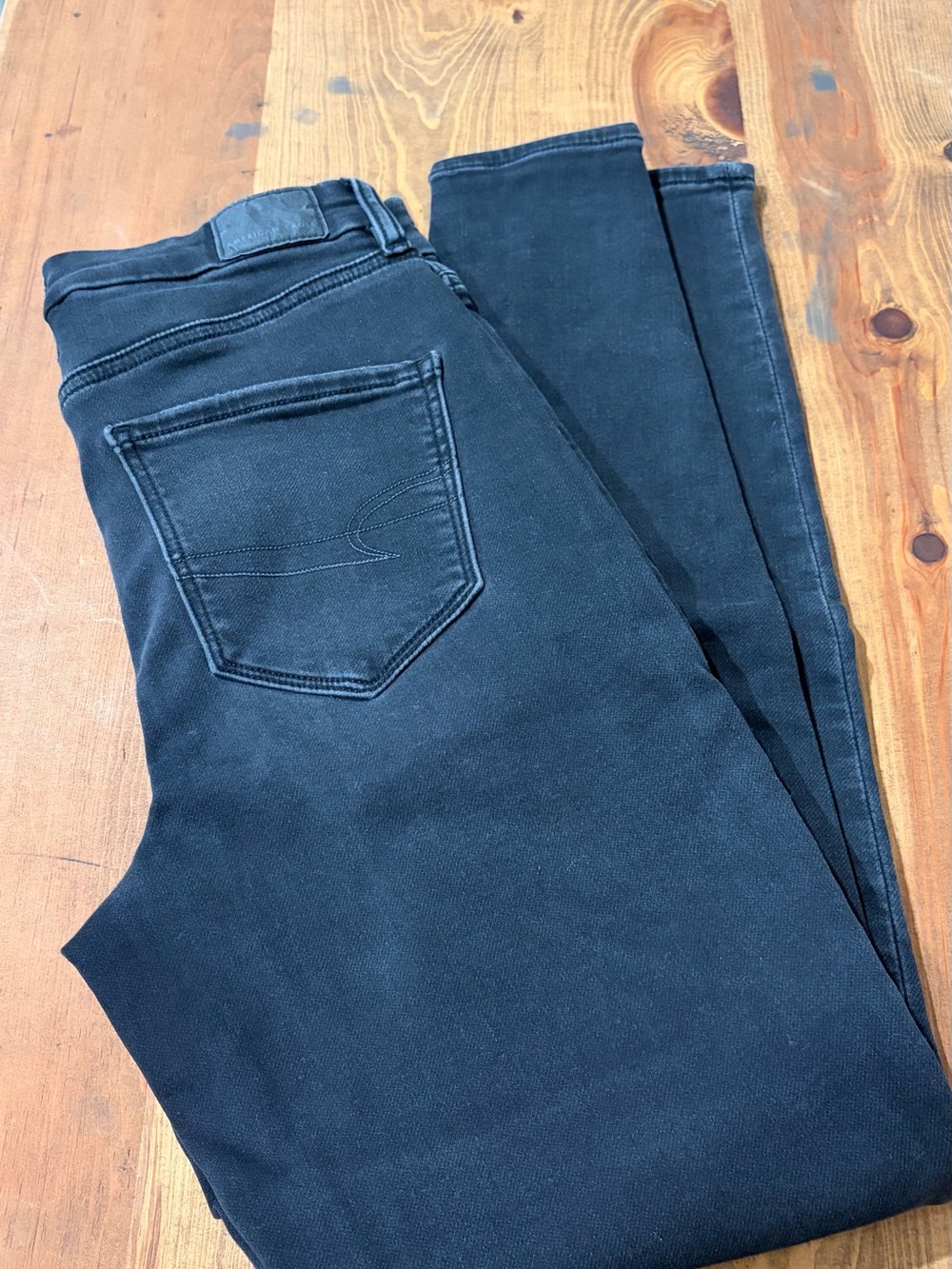 American Eagle Outfitters Black Slim Jeans with Branded Patch